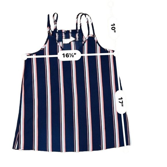 (5 for $25) Pink Rose Double Strap Striped Gauze Tank Top Size Small - Picture 6 of 7